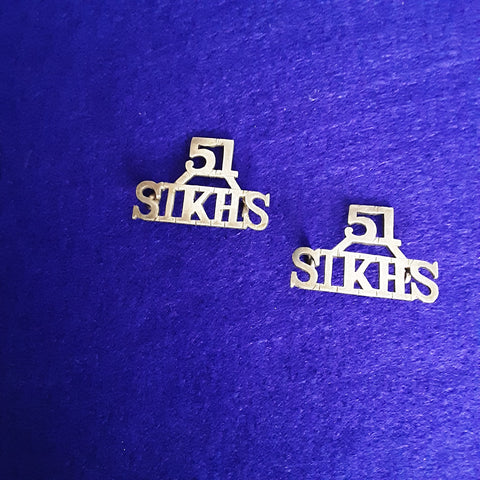 Rare pair of shoulder titles, 51st Prince of Wales's Own Sikhs (Frontier Force), 1903-1921