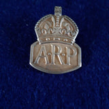 Original silver WW2 lapel badge ARP - Air Raid Precaution