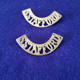 South Staffordshire Regiment pair of brass shoulder titles
