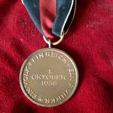Original German Third Reich medal of 1st October 1938, Entry and Annexation of the Sudetenland