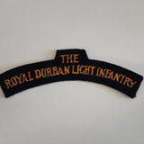 Original WW2 cloth shoulder title for The Royal Durban Light Infantry