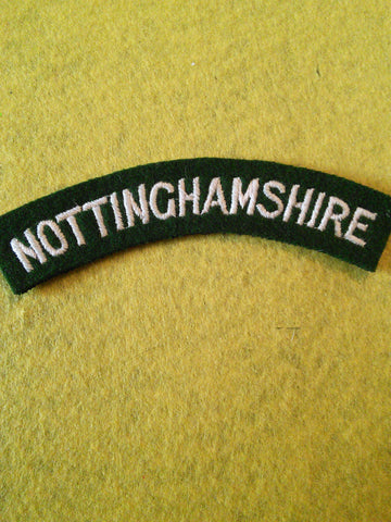 Original WW2 Notts and Derbyshire Regiment (Sherwood Foresters) cloth shoulder titles